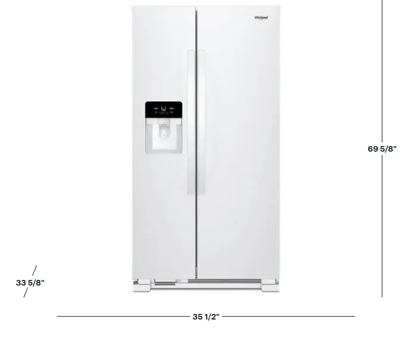 Whirlpool - 24.6 Cu. Ft. Side-by-Side Refrigerator with Water and Ice Dispenser - White