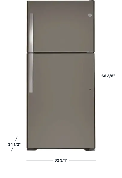 GE - 21.9 Cu. Ft. Top-Freezer Refrigerator with Garage Ready Performance - Slate
