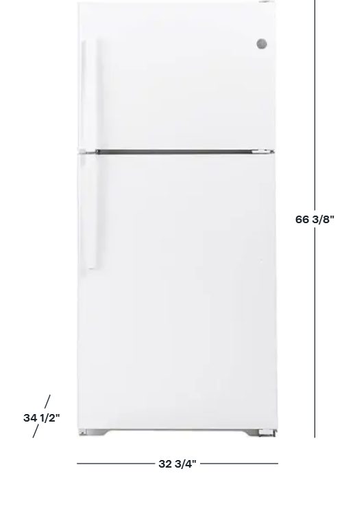 GE - 21.9 Cu. Ft. Top-Freezer Refrigerator with Garage Ready Performance - White