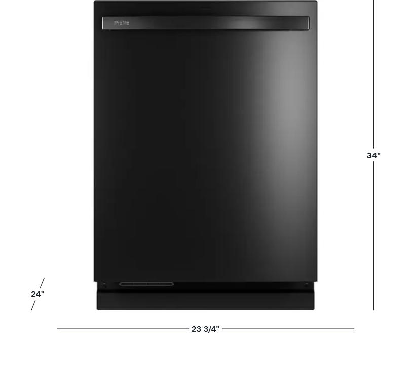 GE Profile - 24" Top Control Smart Built-In Stainless Steel Tub Dishwasher with 3rd Rack, Dedicated Jet Targeted Wash and 39 dBA - Black Stainless Steel