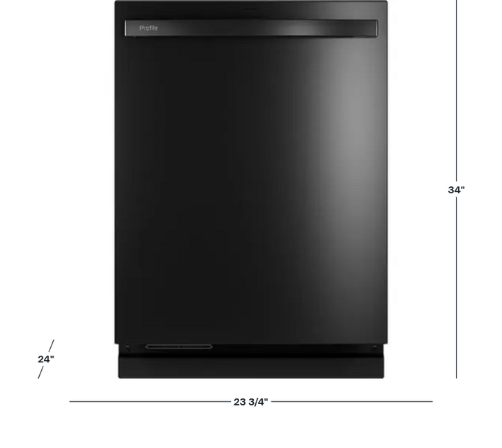 GE Profile - 24" Top Control Smart Built-In Stainless Steel Tub Dishwasher with 3rd Rack, Dedicated Jet Targeted Wash and 39 dBA - Black Stainless Steel