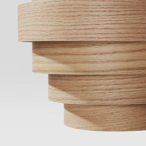 IKEA DYKARKLOCKA / HEMMA Pendant lamp, white stained oak veneer/white, 16 "