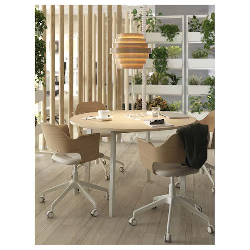 IKEA DYKARKLOCKA / HEMMA Pendant lamp, white stained oak veneer/white, 16 "