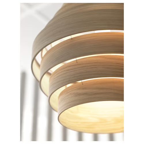 IKEA DYKARKLOCKA / HEMMA Pendant lamp, white stained oak veneer/white, 16 "