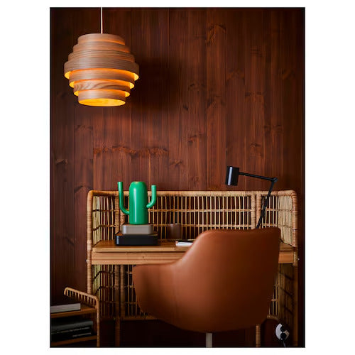 IKEA DYKARKLOCKA / HEMMA Pendant lamp, white stained oak veneer/white, 16 "