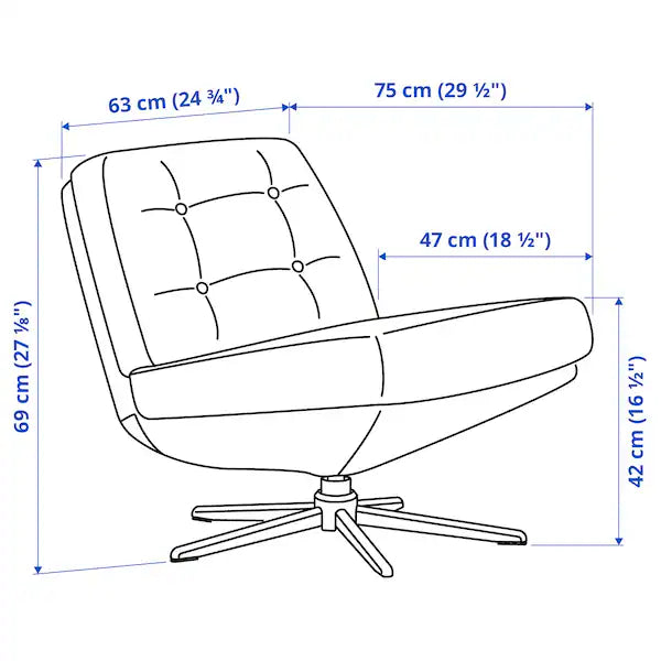 IKEA DYVLINGE Swivel chair, Kelinge orange