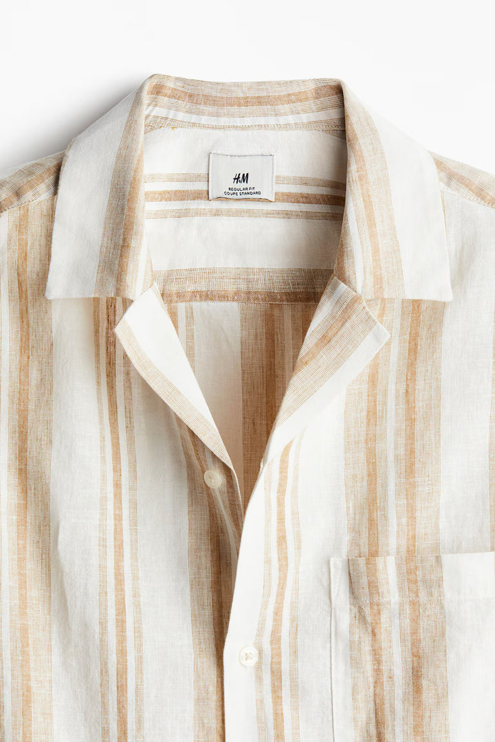 H&M Regular Fit Linen-blend Resort Shirt