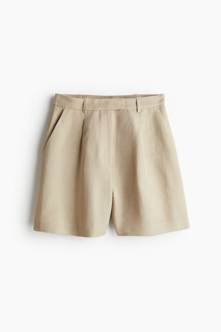 H&M LINEN-BLEND SHORTS