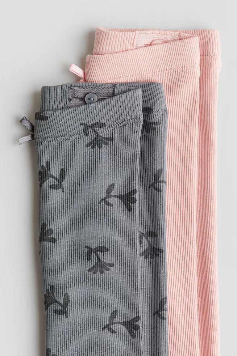 H&M 2-pack Ribbed Cotton Leggings