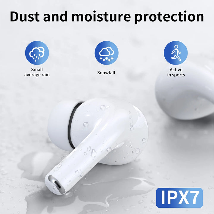 Wireless Bluetooth Touchscreen Earbuds,75H Bass Stereo Ear Buds with 6 EQ Modes,Multifunction LED Full Color VEATOOL Touchscreen Wireless Earphones with ENC Mic,ANC Noise Cancelling/Transparency Mode