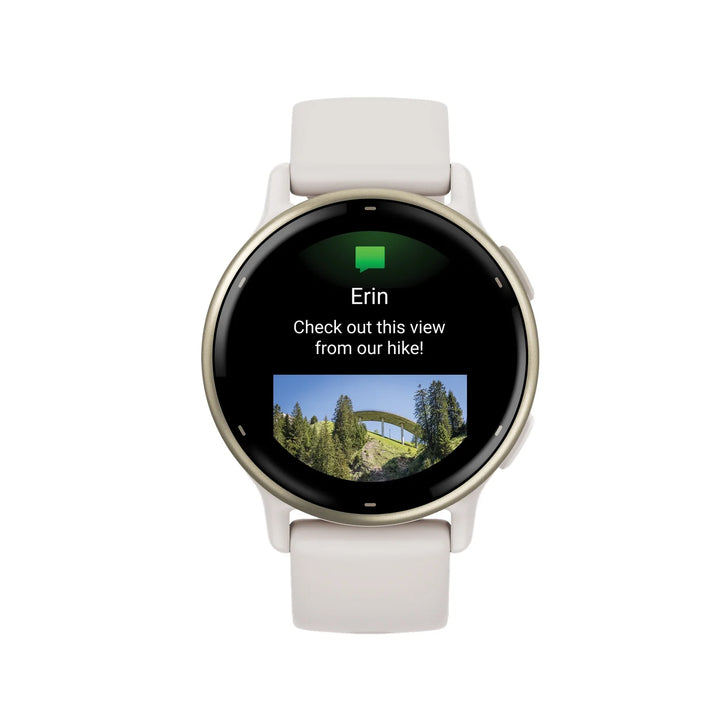 Garmin vívoactive 5 Fitness-Tracking Smartwatch with Aluminum Bezel and Silicone Band, Ivory