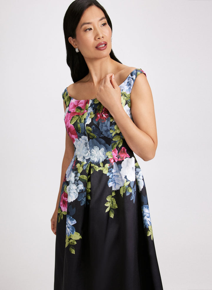 LAURA Floral Placement Print Dress