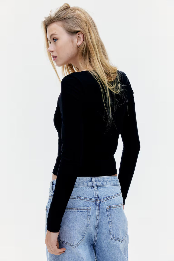 H&M SWEETHEART-NECKLINE TOP
