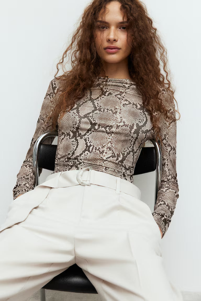 H&M DRAPED JERSEY TOP