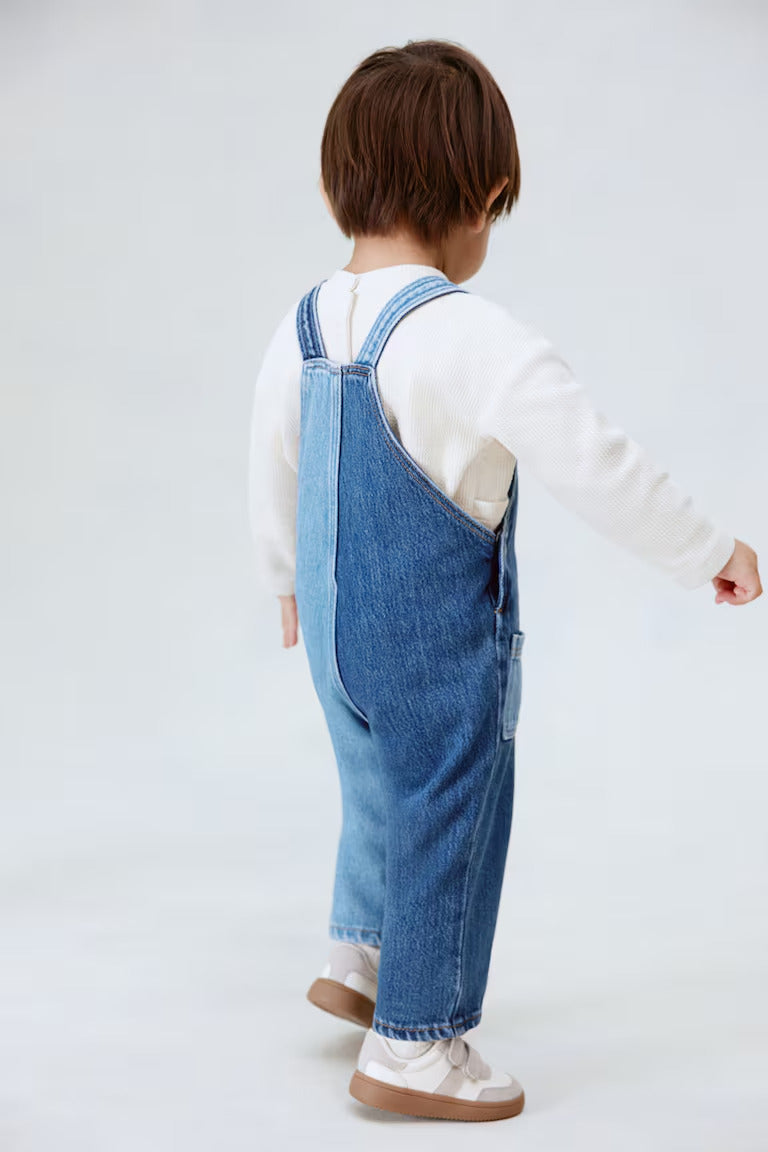 H&M Patched Denim Overalls