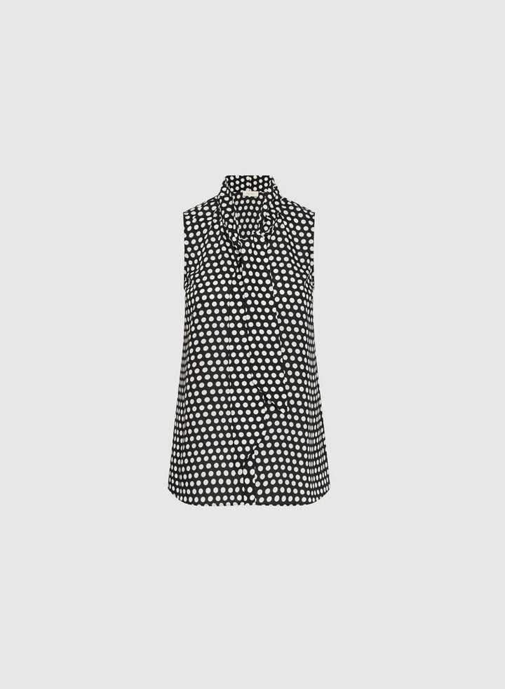 LAURA Polka Dot Print Sleeveless Blouse