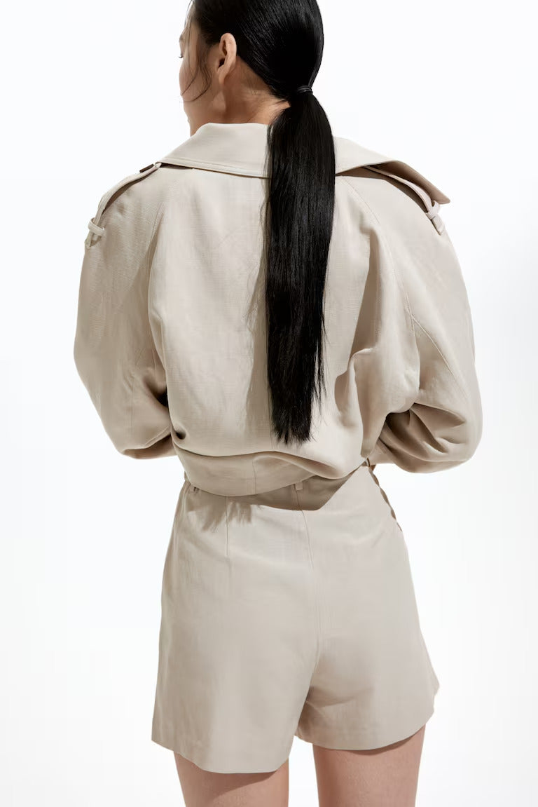 H&M LINEN-BLEND SHORTS