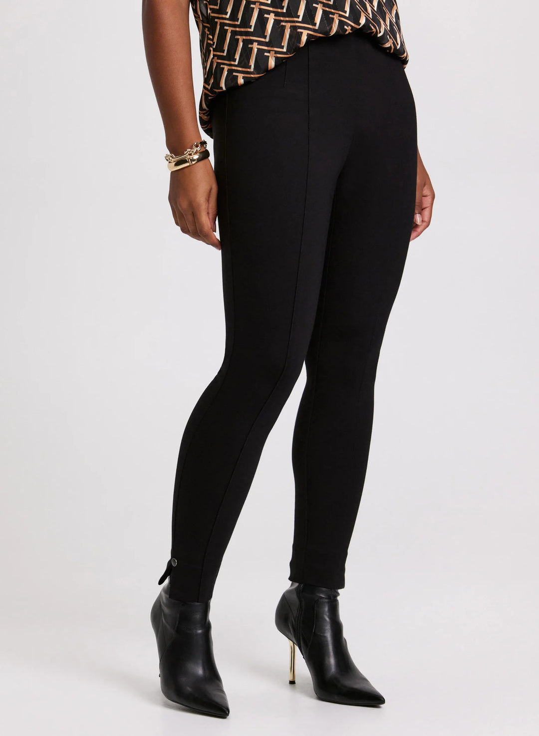 LAURA Chloe Enamel Button Hem Leggings - Regular