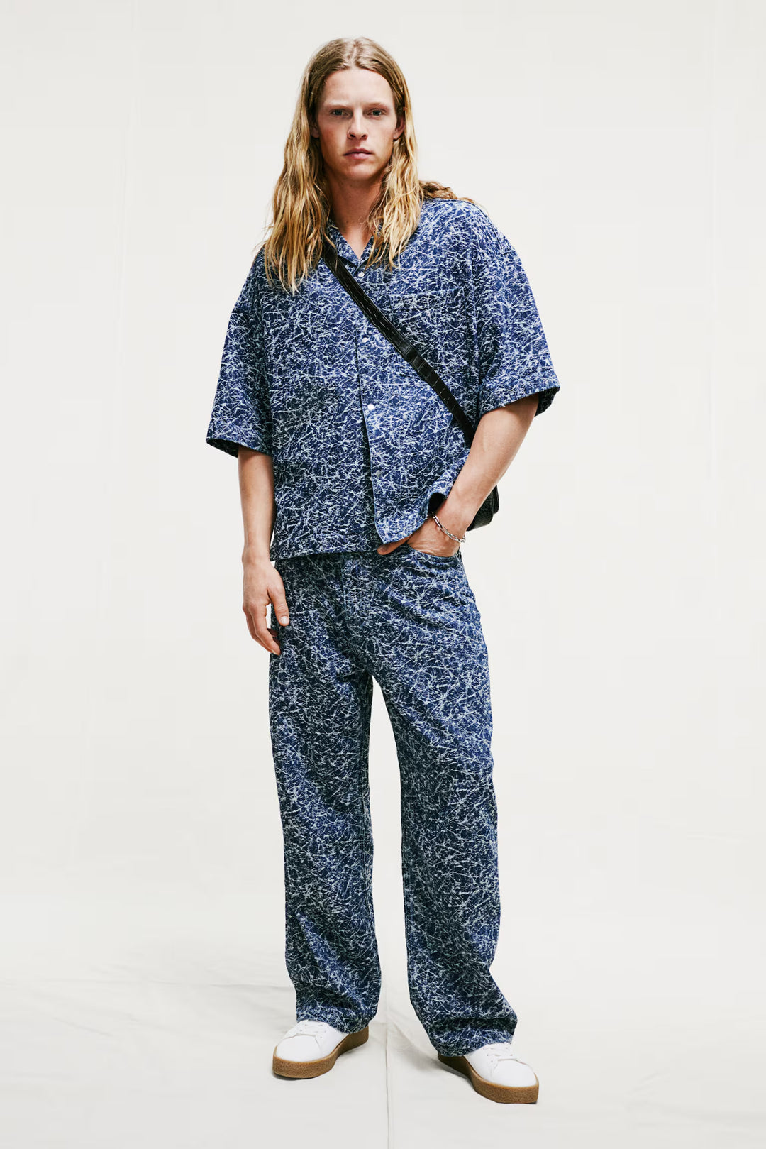 H&M Patterned Baggy Jeans