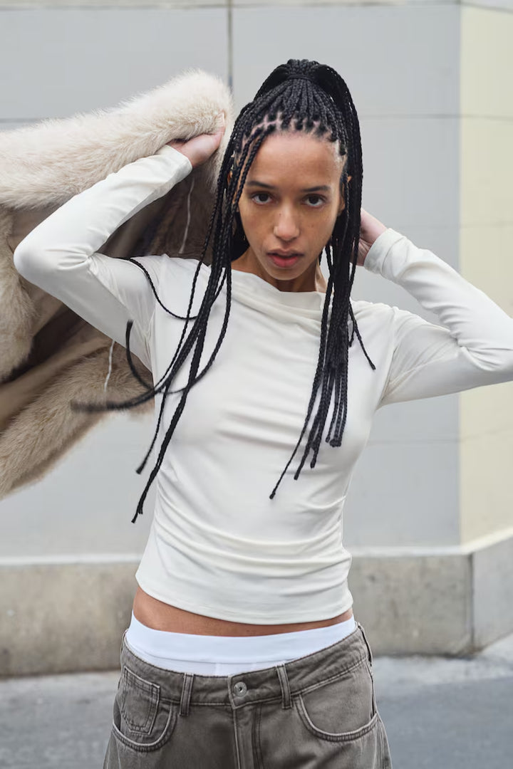 H&M DRAPED JERSEY TOP