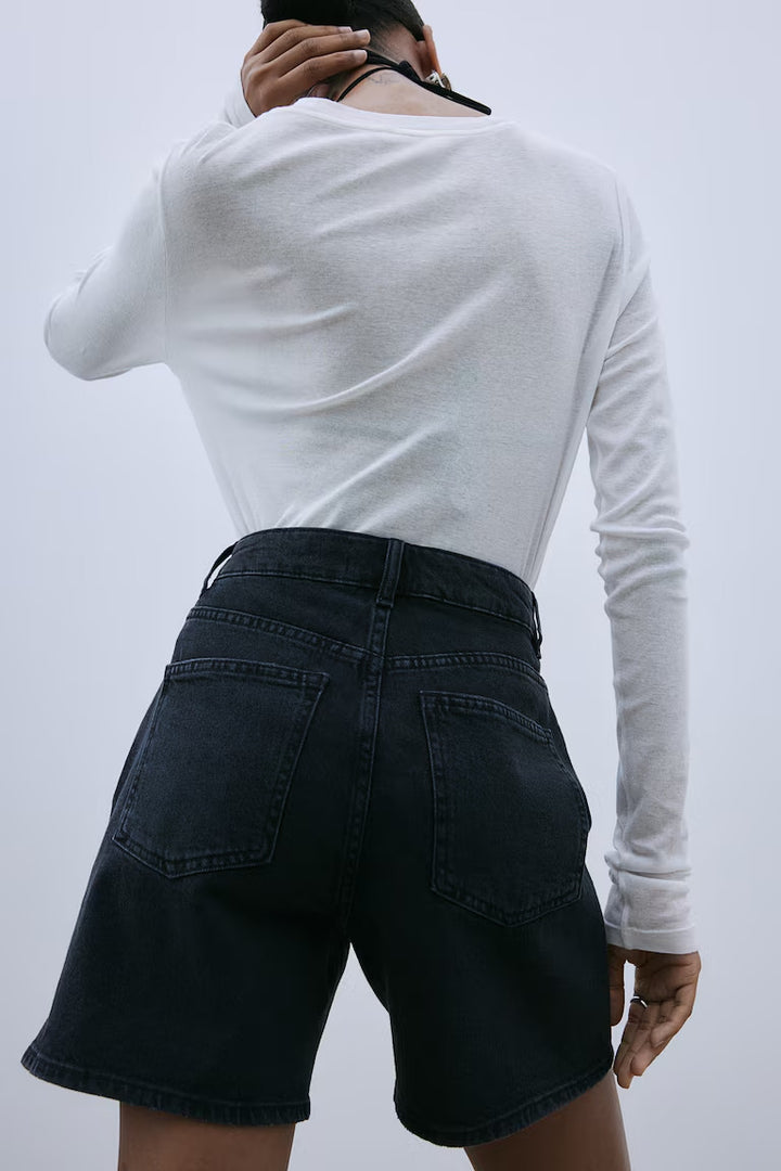 H&M HIGH WAIST DENIM SHORTS