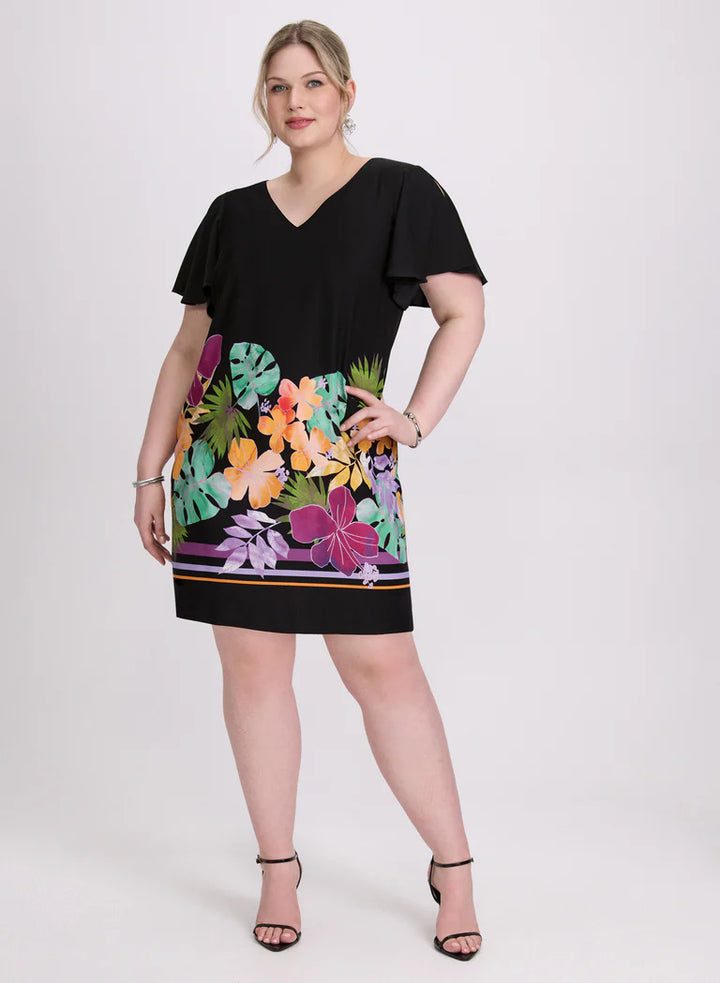 LAURA Joseph Ribkoff - Tropical Flutter Sleeve Dress