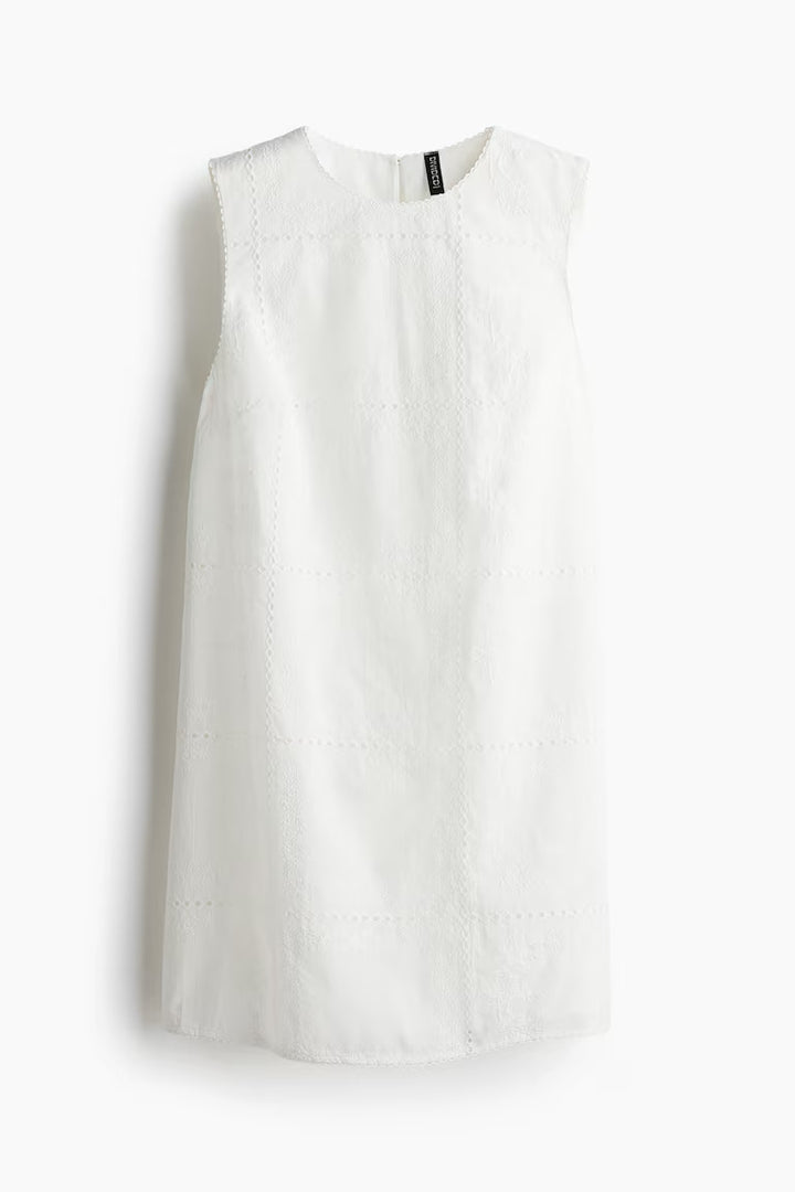 H&M Eyelet-Embroidered Cotton Dress