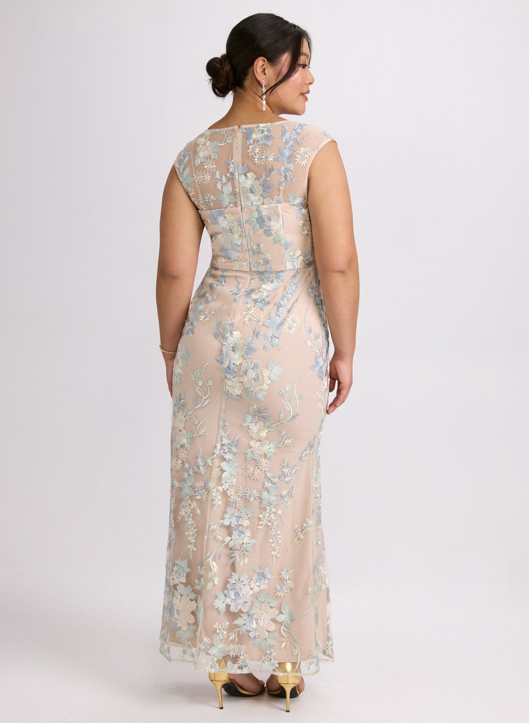 LAURA Floral Embroidered Tulle Dress