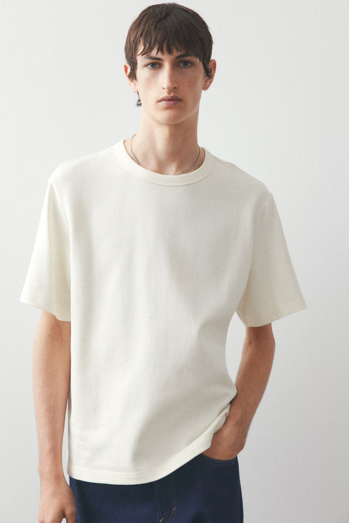 H&M Regular Fit Waffled T-Shirt