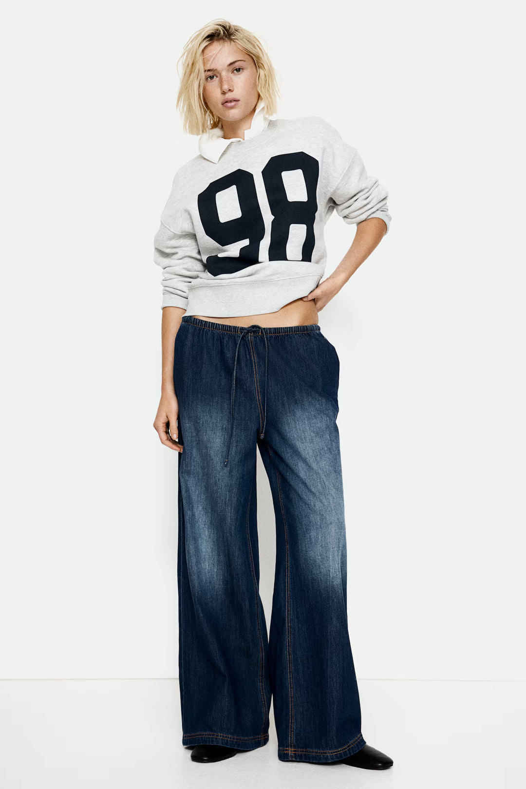 H&M Denim Drawstring Pants