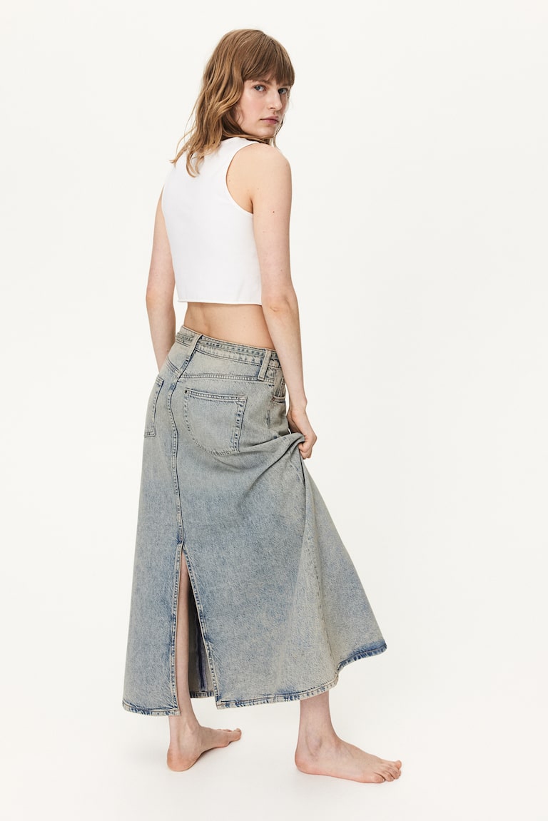 H&M Feather Soft Denim Skirt