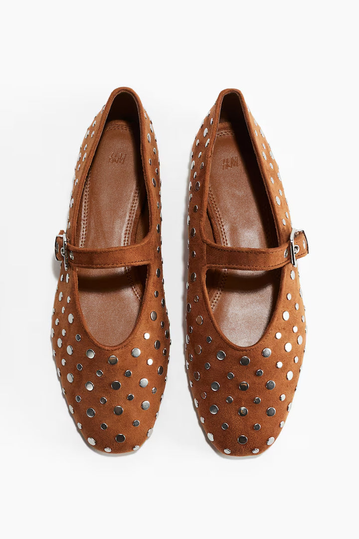 H&M Studded Mary Jane Ballet Flats