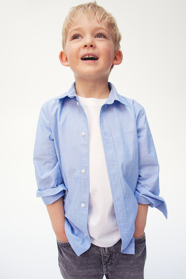 H&M Long-sleeved Cotton Shirt