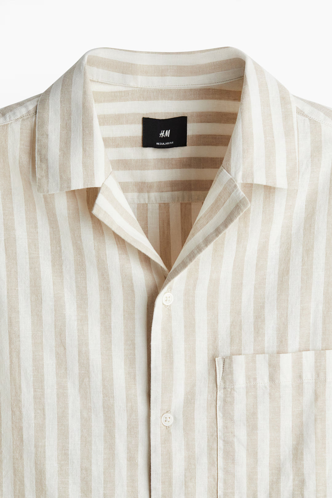 H&M Regular-Fit Short-Sleeved Linen-Blend Shirt