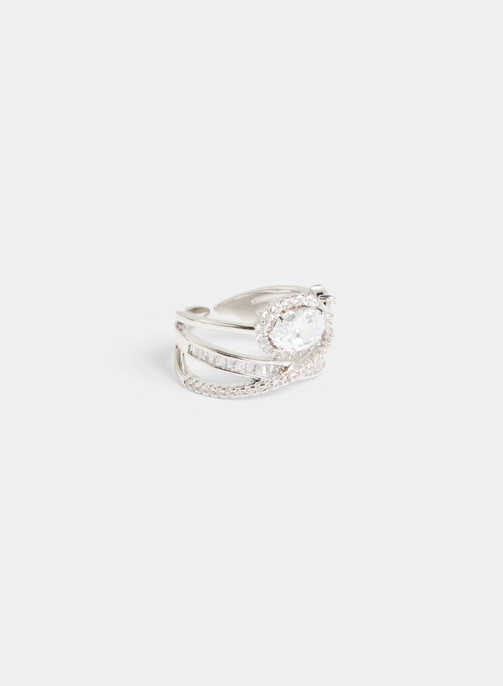 Laura Cubic Zirconia Stacked Cocktail Ring