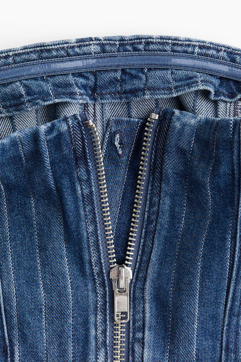 H&M DENIM BANDEAU CROP TOP