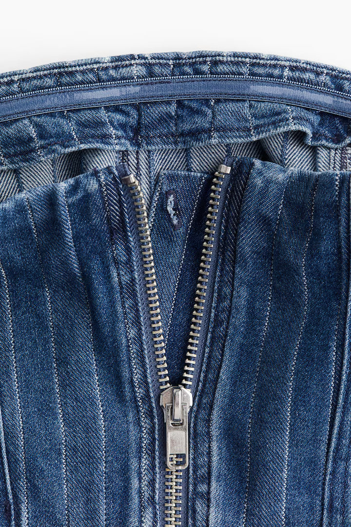 H&M DENIM BANDEAU CROP TOP