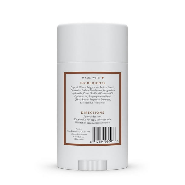 Native Natural Deodorant, Coconut & Vanilla, Aluminum Free, 75 g