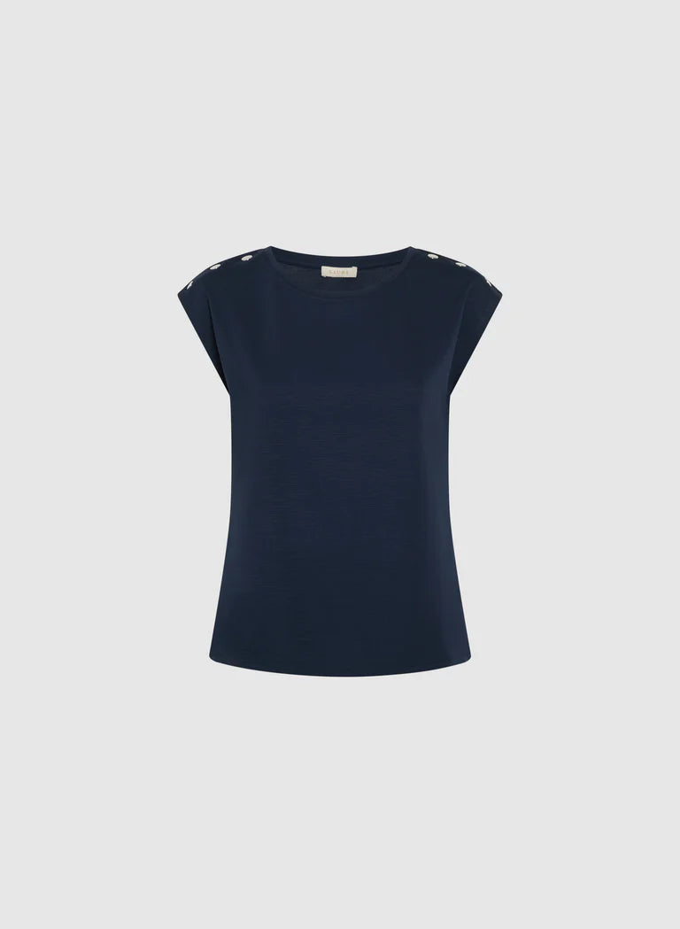 LAURA Metallic Button T-Shirt