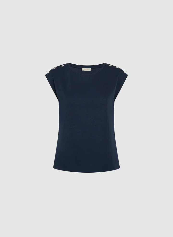 LAURA Metallic Button T-Shirt