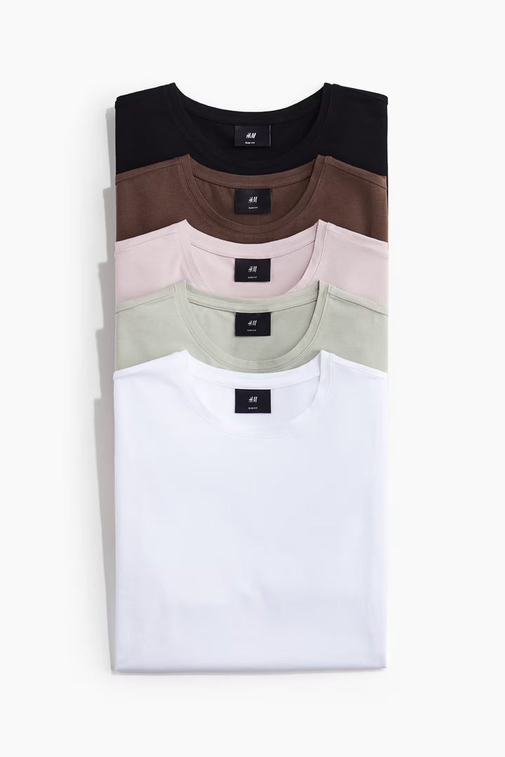 H&M 5-pack Slim Fit T-shirts