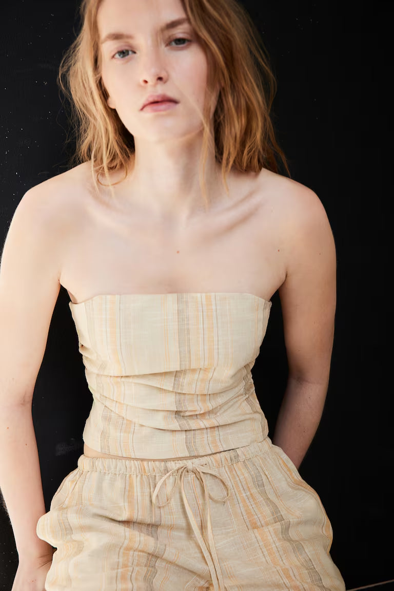 H&M GATHERED CORSET-STYLE TOP