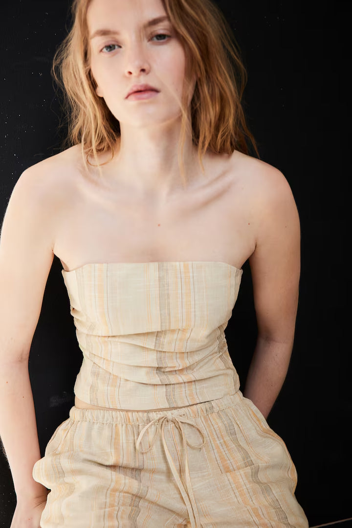 H&M GATHERED CORSET-STYLE TOP