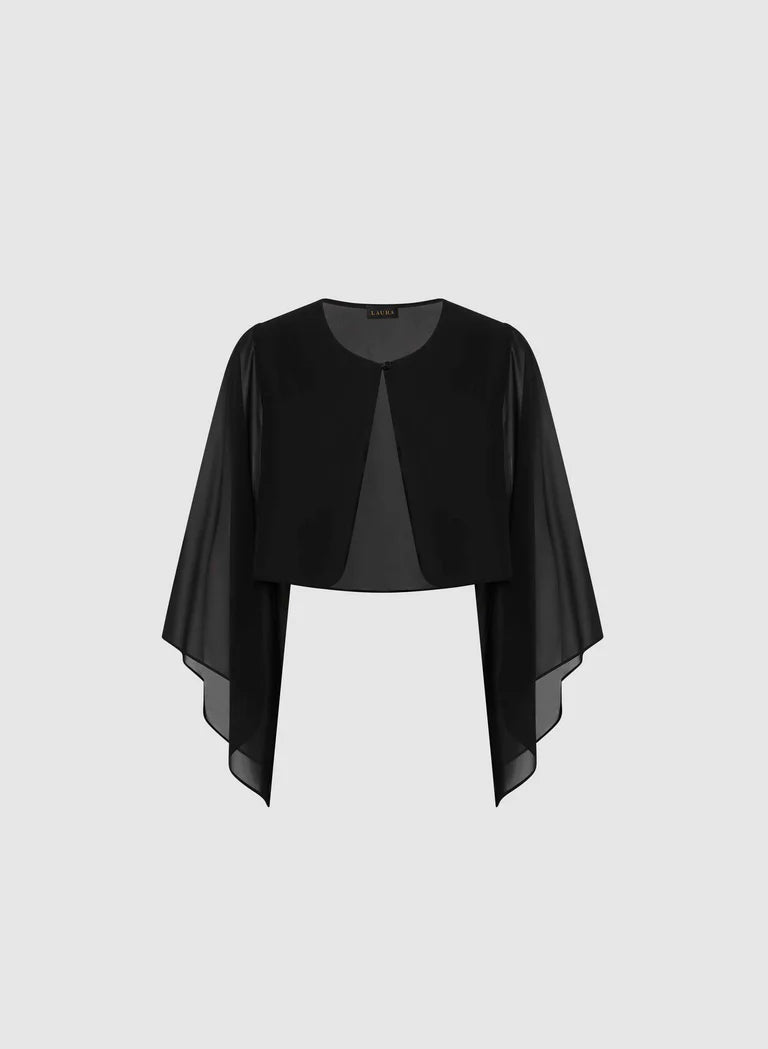 LAURA Flared Sleeve Chiffon Bolero