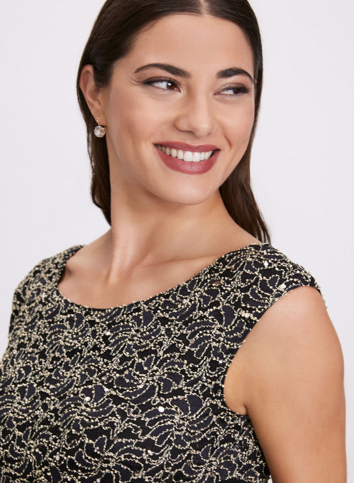 LAURA Sequined Empire Waist Dress