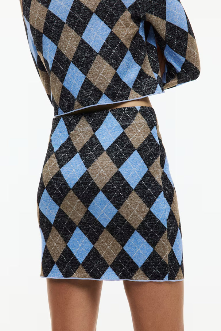 H&M FINE-KNIT MINI SKIRT