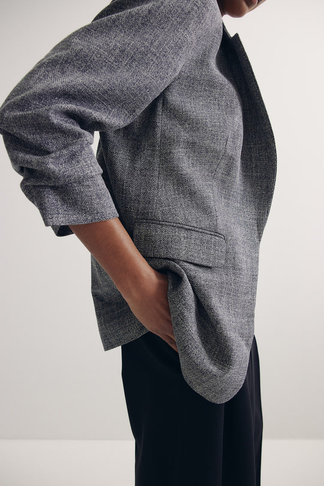 H&M Gathered-sleeve Jacket