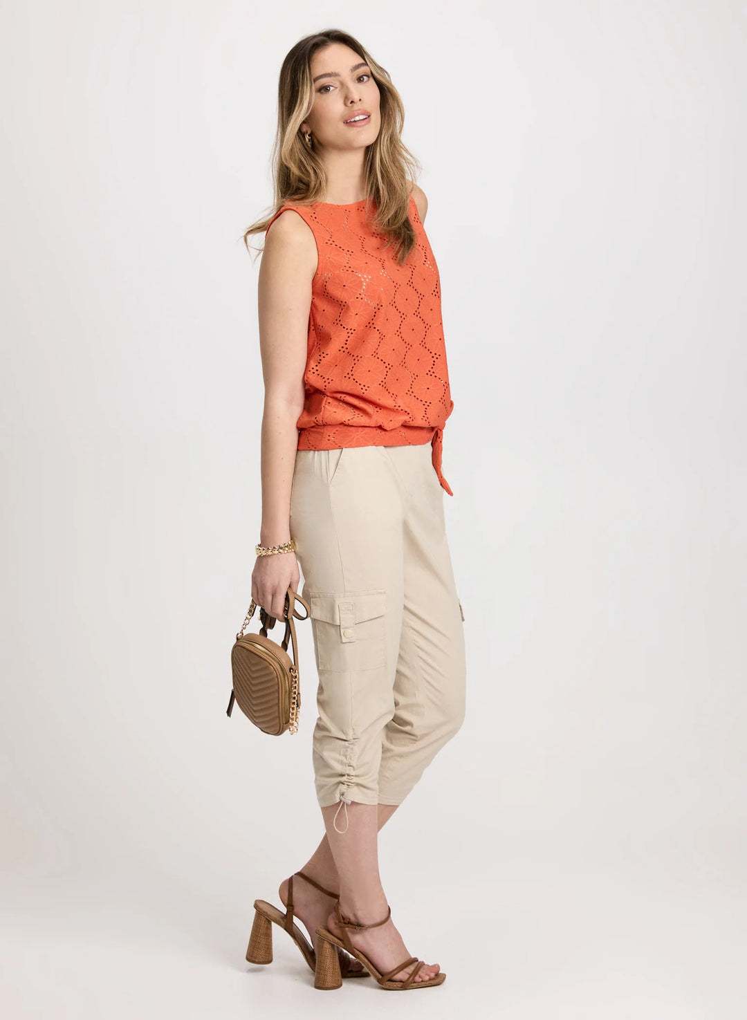 LAURA Cropped Drawstring Hem Cargo Pants