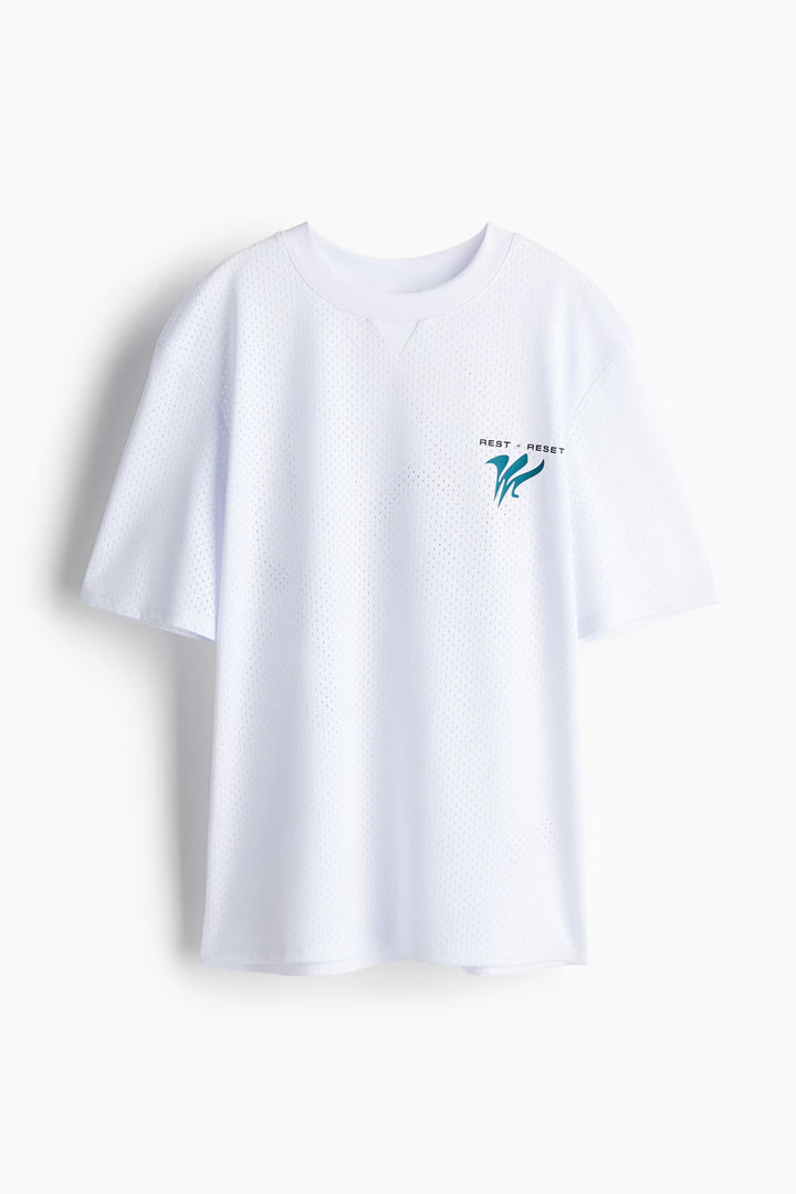 H&M Printed Mesh Sports Shirt with DryMove™