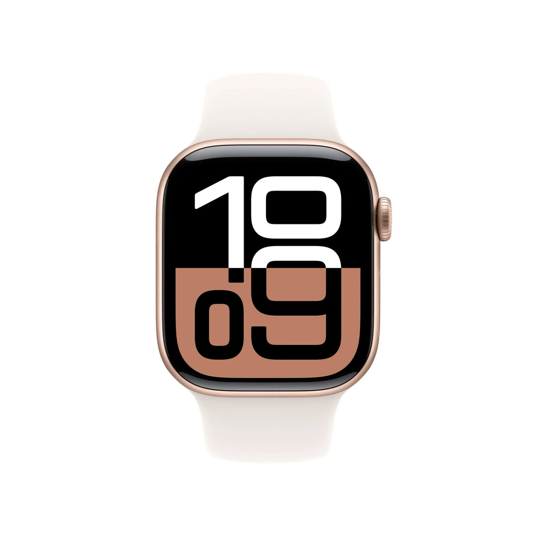 Apple Watch Series 10 GPS + Cellular 46mm Rose Gold Aluminum Case with Light Blush Sport Band - M/L